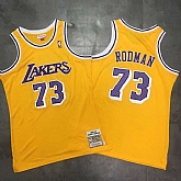 Lakers 73 Dennis Rodman Yellow 1998 99 Hardwood Classics Mesh Jersey Mixiu,baseball caps,new era cap wholesale,wholesale hats